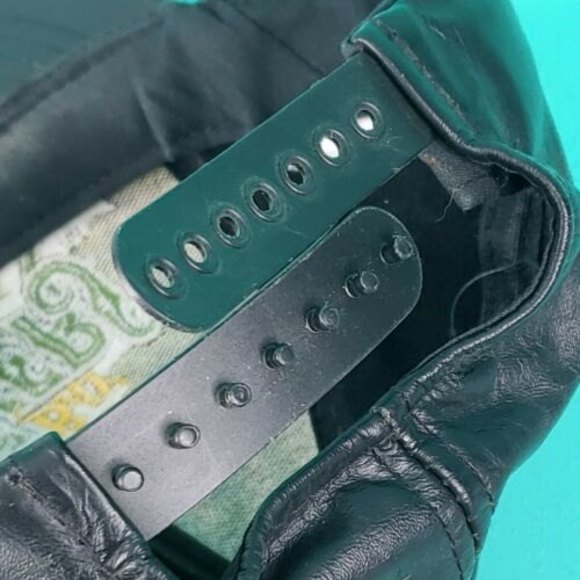 Green Bay Packers Hat Vintage 90s Genuine Leather Snapback Cap USA - Picture 11 of 11